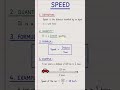 Definition of Speed in 20 seconds | #Physics #Education #Science #Formula #Example