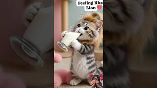 Pio Glass Bhar Dudh duda dudidudidam meows milk cow lionanimal dance cute cat funny