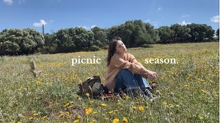 spring picnic: picking flowers and bucket lists