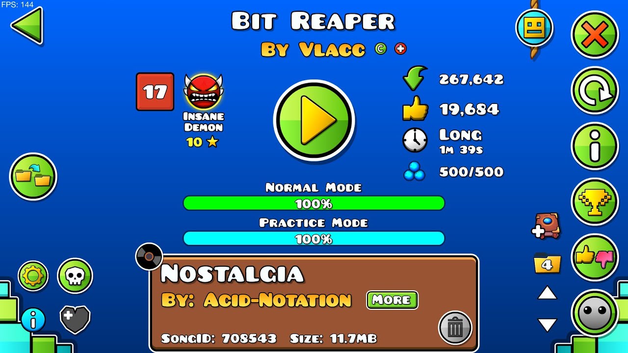 아아아악 [Geometry Dash] Bit Reaper by Vlacc - YouTube
