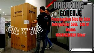 Unboxing Gorenje Freestanding Side By Side Refrigerator 566L 566 l 240 W NRS9182MXUK Silver