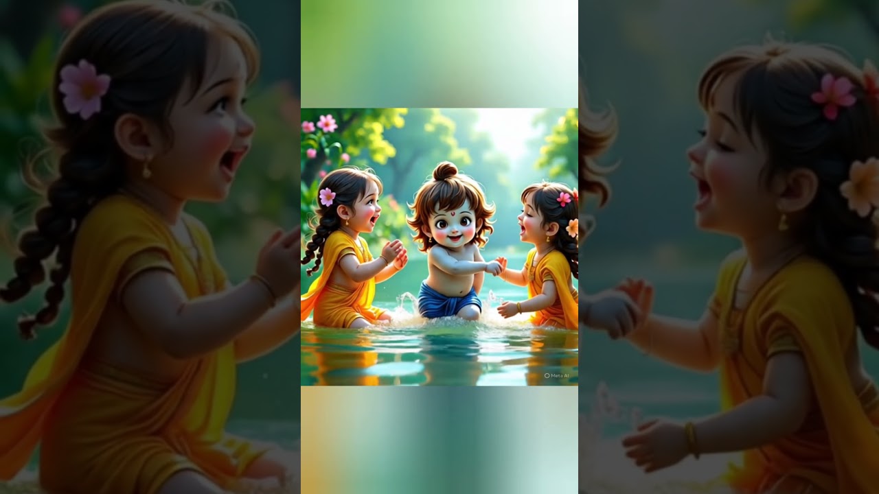 Krishna playing with gopikas 