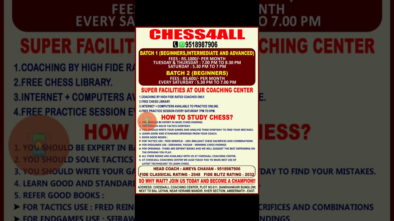 Chess4all coaching - Khelo Chess India