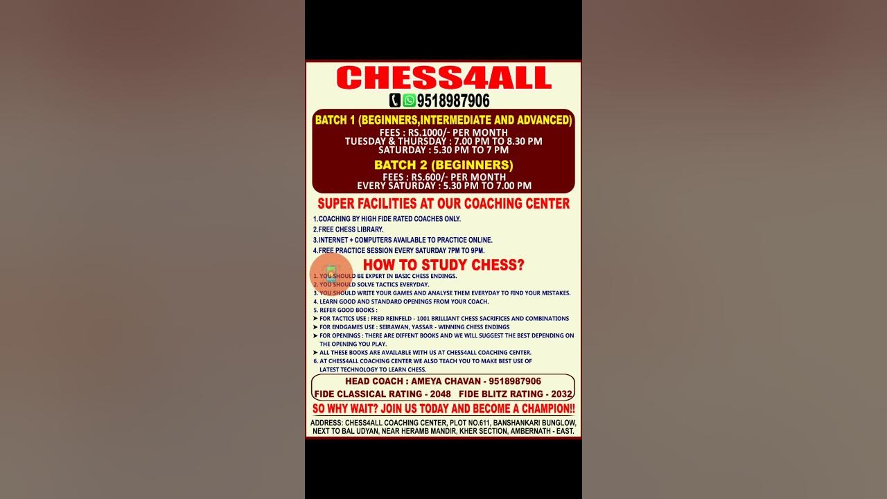 Chess4all coaching - Khelo Chess India