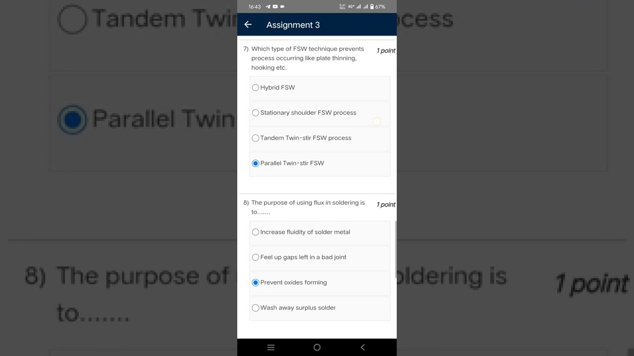 Welding Application Technology Assignment solutions week -3 2022