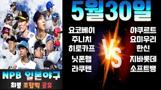 5월30일 NPB 일본프로야구 토토분석 프로토분석 스포츠분석 야구분석 일야분석 스코어예측 주요경기분석