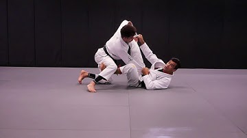 Cobrinha teaches Spider Sweep Attempt to Modified X Guard Sweep to Knee on Belly