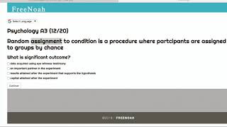 Psychology A3 (11/20) What is random assignment to condition?