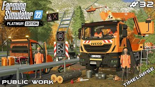 Removing TREES from the AUTOBAHN with IVECO BUCKET | Public Work | Farming Simulator 22 | Episode 32