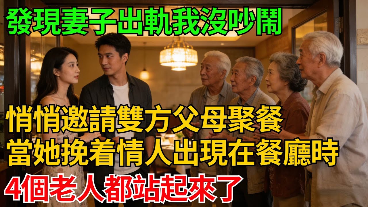 發現妻子出軌我沒吵鬧，而是悄悄邀請雙方父母聚餐，當她挽着情人出現在餐廳門口時，四個老人都站起來了【反轉情緣】#婚姻反转#冷静复仇#情感故事#夫妻#都市情感#职场情缘#短篇故事