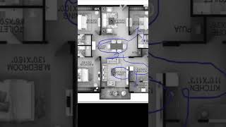 4 Bhk House Plan... #50x50plan .... Best 3 bhk house.. #viral #housedesign