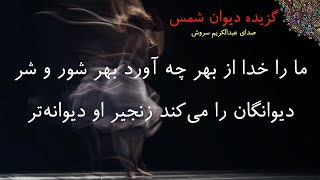 مولوی - دیوان شمس - ما را خدا از بهر چه آورد بهر شور و شر - عبدالکریم سروش