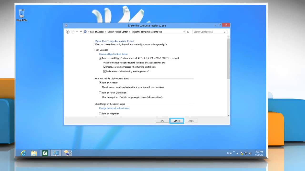 How to turn narrator On and Off on a Windows® 8 PC - YouTube