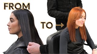 Black To Copper Hair Colour Transformation