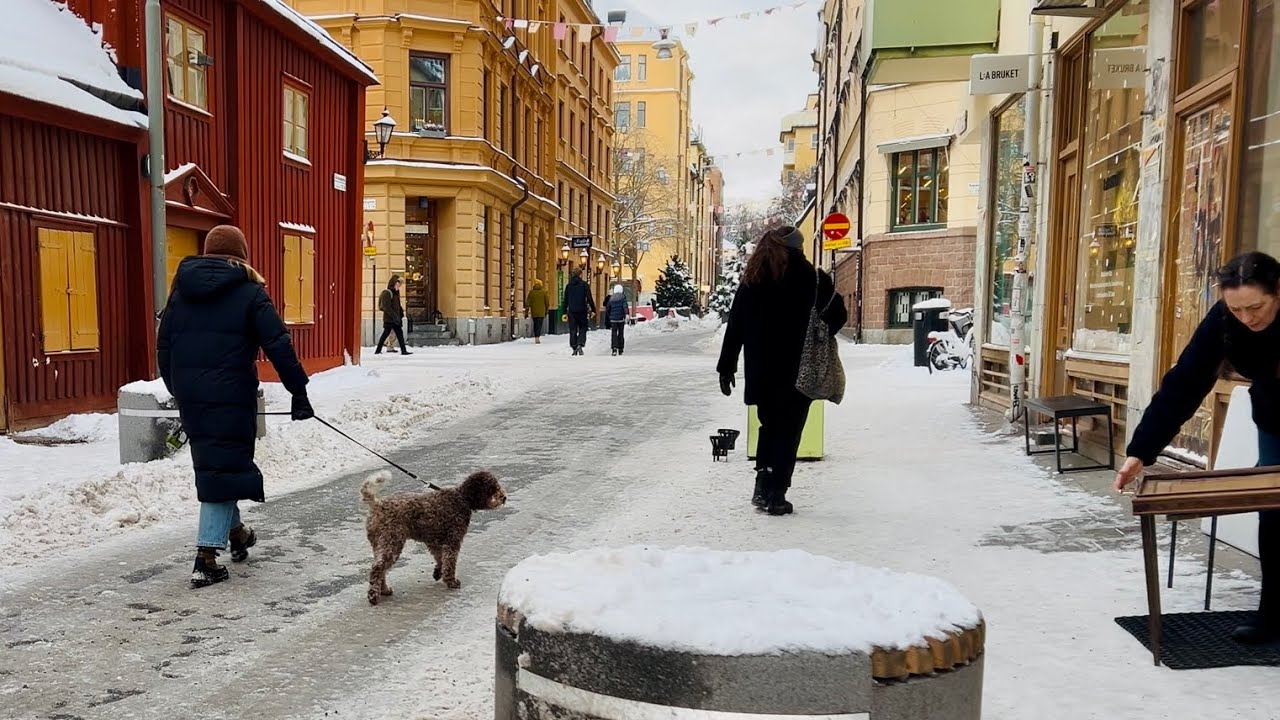 Stockholm Winter Walk: Södermalm covered in snow. From Charming Nytorget to beautiful Katarina.