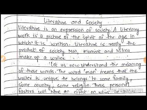 speech on literature and society