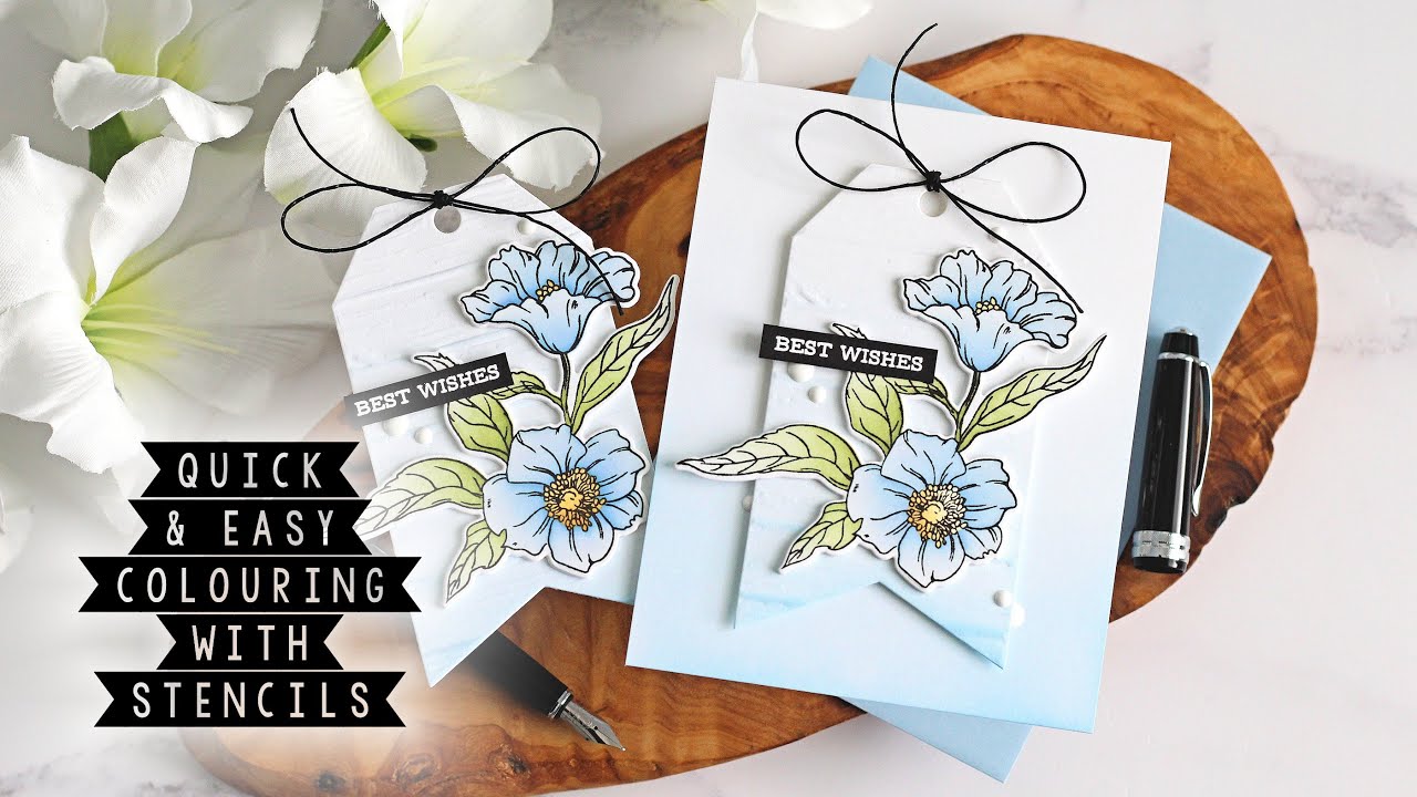 Quick & Easy Colouring with Stencils | The Card Grotto - YouTube