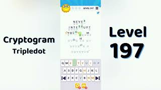 Cryptogram Tripledo Level 197 Solutions 🧩 | Logic Puzzle Game | Mini Boss