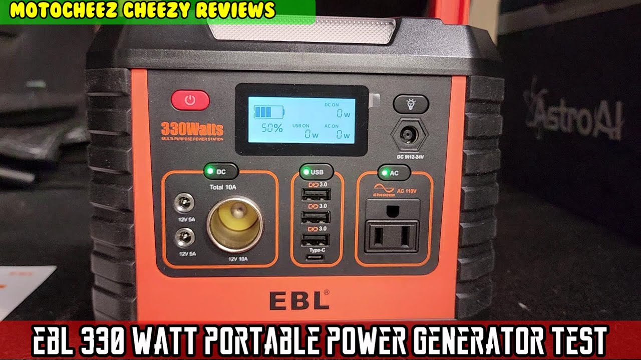 EBL 330 watt gasless Portable Power Generator. Pure sine wave, Camping, RV, Jeep, van, car
