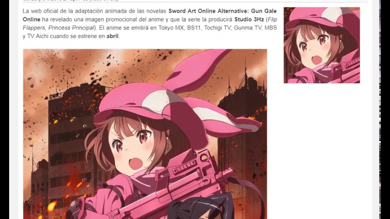 Sword Art Online Alternative: Gun Gale Online estará producida por Studio 3Hz