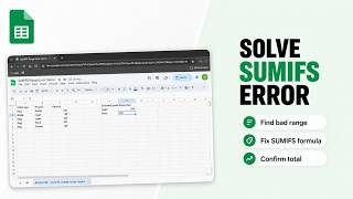 How to Fix Argument Must Be a Range in SUMIFS in Google Sheets