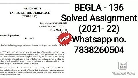 BEGLA 136 solved assignment 2021 22 /English/ @20/