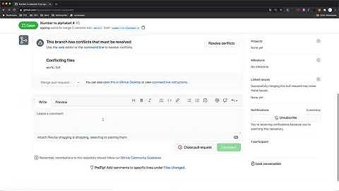 github.com - Pull request - 5.2. 충돌해결하기 - git으로 충돌해결하기