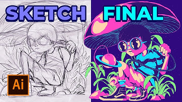 Creating a Spacey Forest Illustration in Adobe Illustrator CC - Speed art process