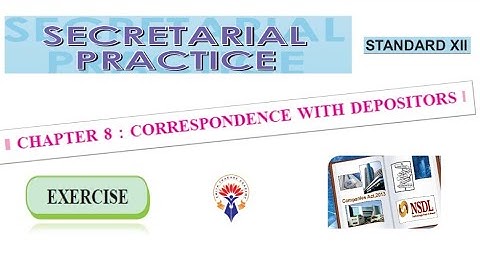 XII-  Exercise I SP I Ch 8 I Correspondence with Depositor I HSC.I