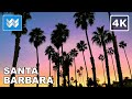 [4K] Sunset Walk from Santa Barbara Harbor to Stearns Wharf in California USA Travel Guide 🎧