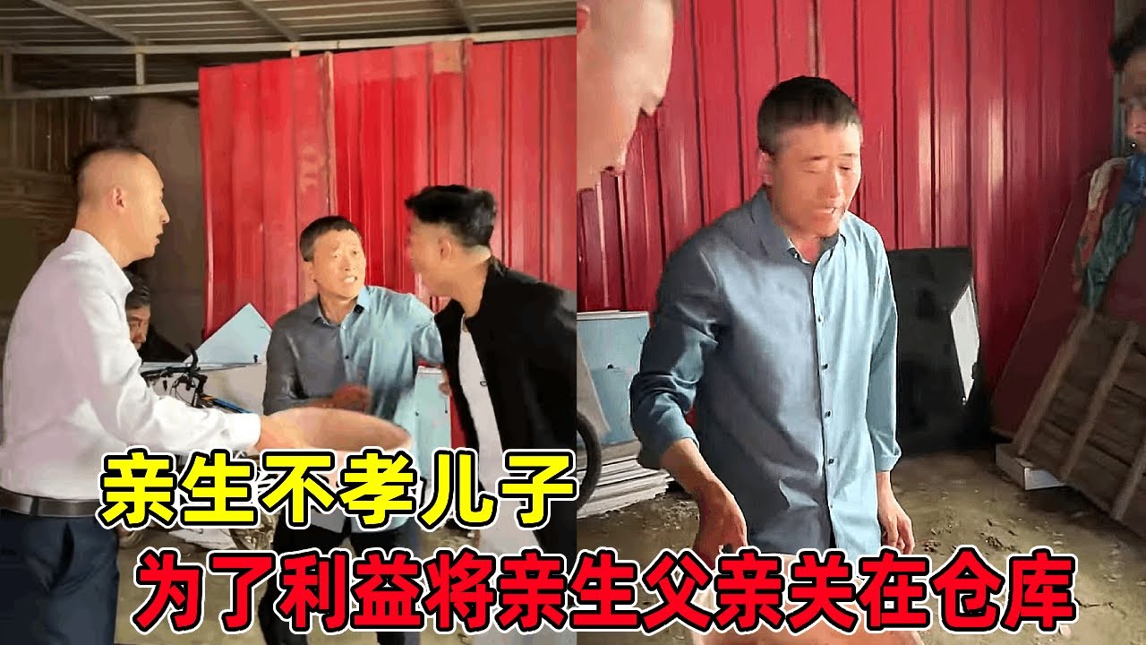 亲生不孝儿子，为了那么点利益，将亲生父亲关在仓库