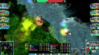 HoN Bubbles 1500+ player solo vs 5 players got Quad Kill!