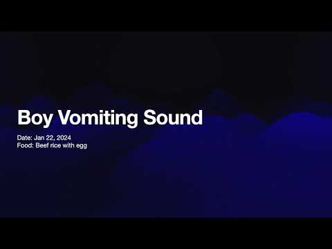 Boy Vomiting Sound ASMR  - Jan 22, 2024 Beef rice with egg