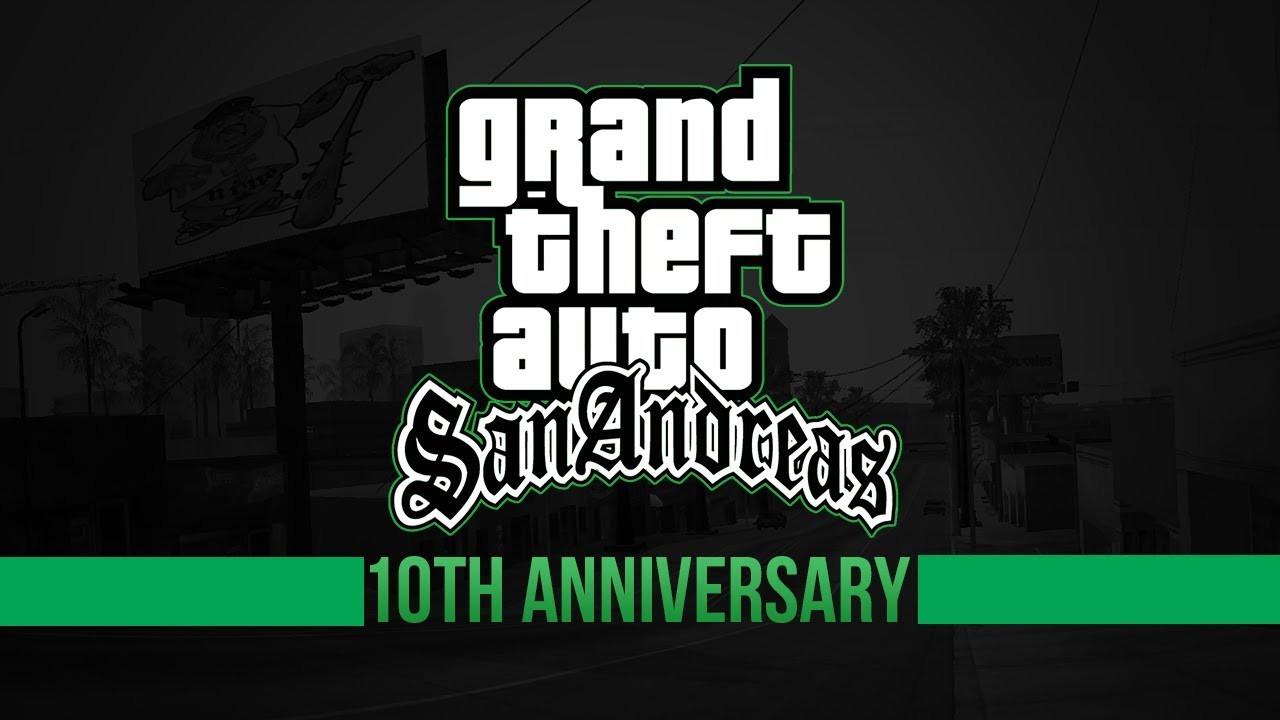 Сан андреас 10. ГТА Сан андреас 10. GTA San Andreas 10 years Anniversary. GTA sa 10th Anniversary. ГТА Сан андреас обои на рабочий стол.
