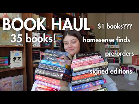 HUGE book haul 📚🛍️ 35 new books from book outlet, preorders & homesense! thumbnail