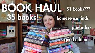 HUGE book haul 📚🛍️ 35 new books from book outlet, preorders & homesense!