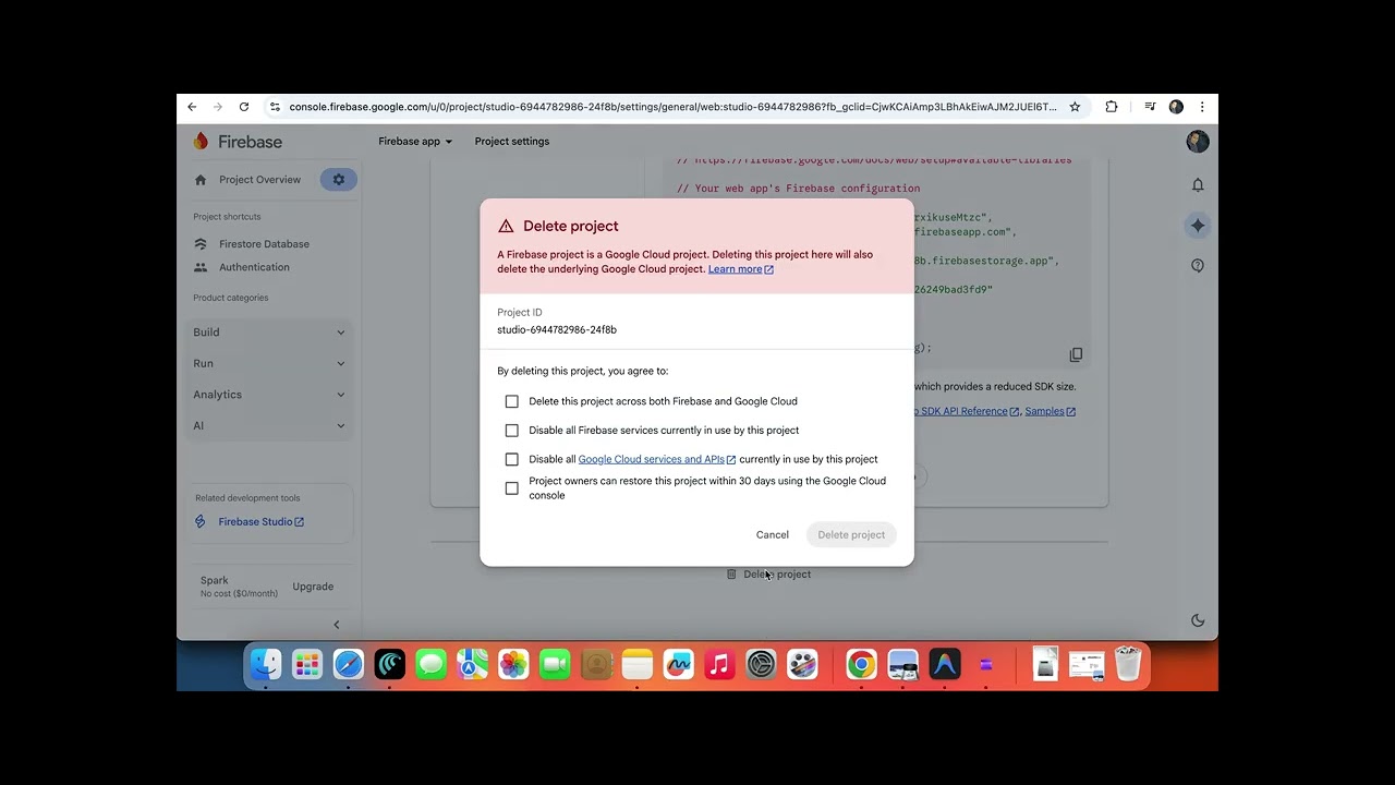 How to Delete a Project in Firebase Studio Quick Tutorial