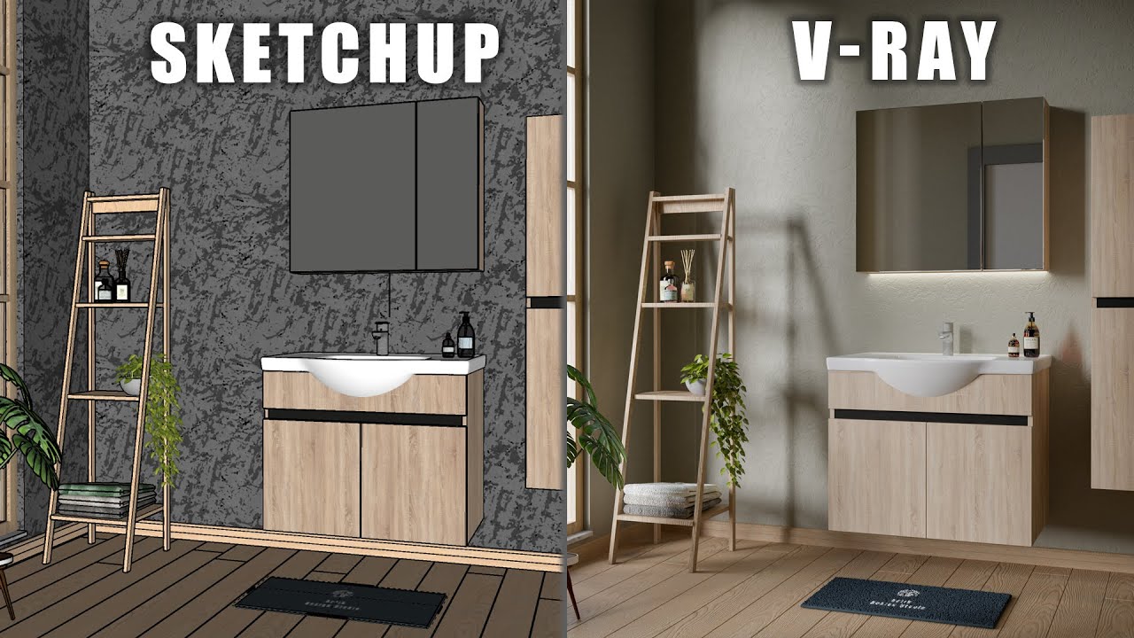 Sketchup for Vray - Bathroom Render - YouTube