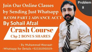 Bonus Shares and Right Shares Problem No # 8 B.Com part 2 Send us Whatsapp for Daily Online Class