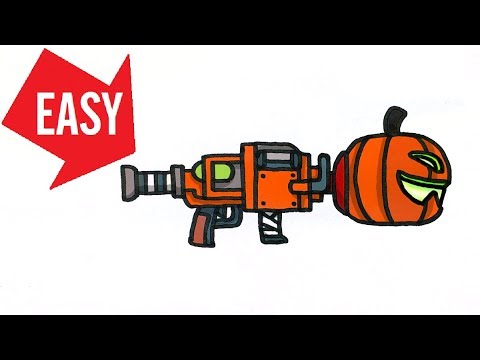 How to draw Fortnite guns【PUMPKIN ROCKET LAUNCHER】Easy ...