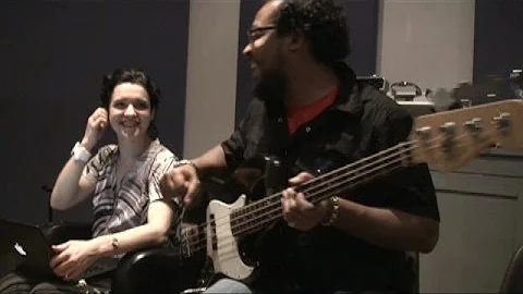 Cornelia and Om'Mas Keith in the studio at Red Bul...