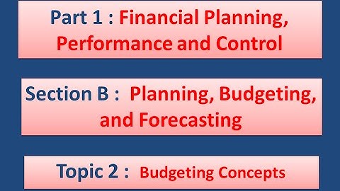 Budgeting Concepts
