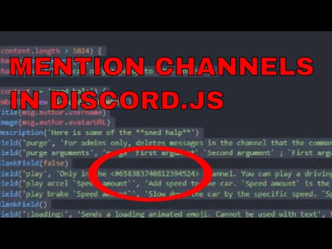 Discord Js How To Mention A Channel Youtube