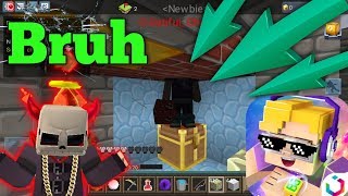 Enemy is stuck😂 - Lucky Sky wars! [BlockmanGo] [Glitch?]