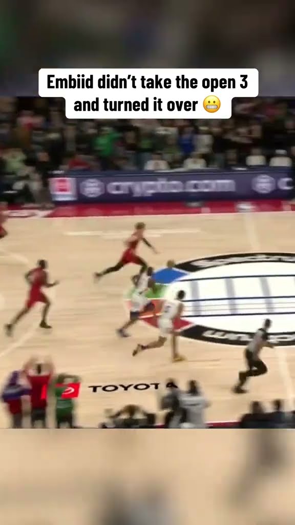 Embiid passed up the open 3 and turned it over ?