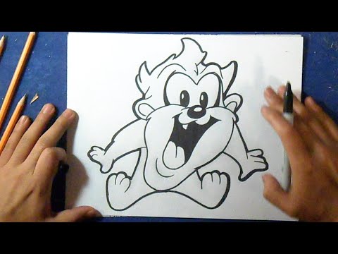Como dibujar a Taz baby 3 "Looney Tunes" | How to Draw Tasmanian devil