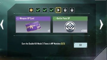 EARN THE DOUBLE KILL MEDAL 3 TIMES IN MP MATCHES COD MOBILE SEASON 4 BATTLE PASS TASK