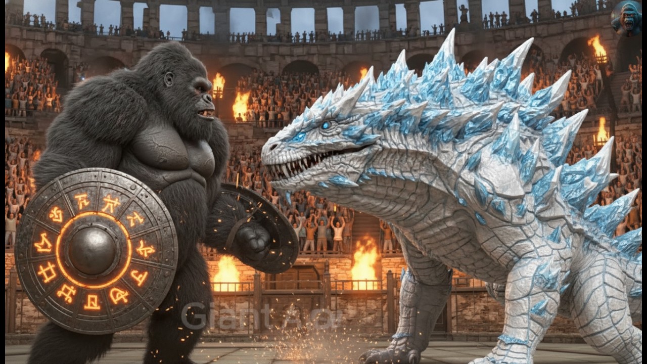 Kong vs Shimo in the Roman Colosseum, Part 2 | 4K Kaiju Fight