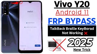 Vivo Y20 Frp Bypass/Unlock Google Account Lock Without PC 2025 | TalkBack Braille Keyborad Not Open