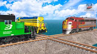 Train vs Train vs Crossing Tracks #2 and Cars vs Train - BeamNG.Drive screenshot 1